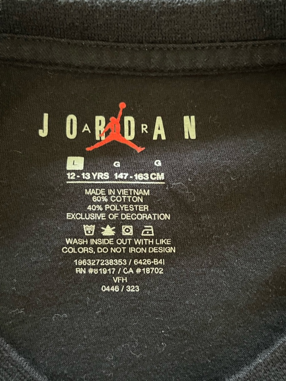 Jordan 12-13 Year Old Big Boys Ombre Speckle Long Sleeve T-shirt - Picture 3 of 3